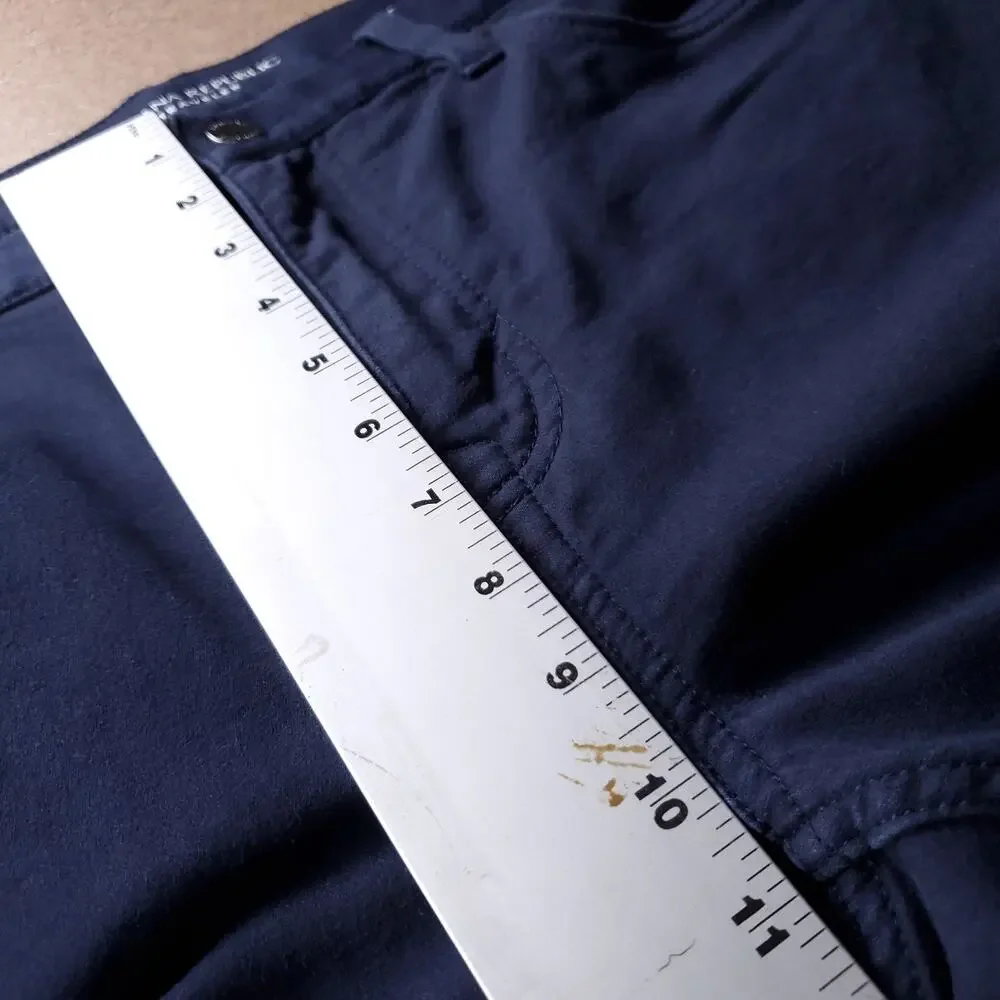 Banana Republic Slim Fit Traveller Pants Men 33x30 Navy Stretch Straight Comfort